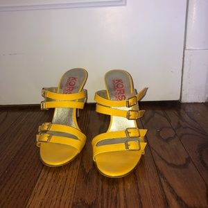 Yellow Michael Kors Strappy Heeled Sandals
